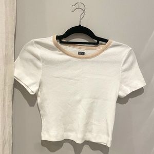 White Brooklyn Lined Baby Tee